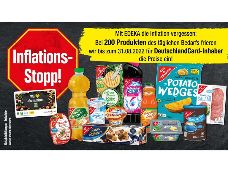 EDEKA friert bei 200 GUT&GÜNSTIG-Produkten bis Ende August die Preise ein.